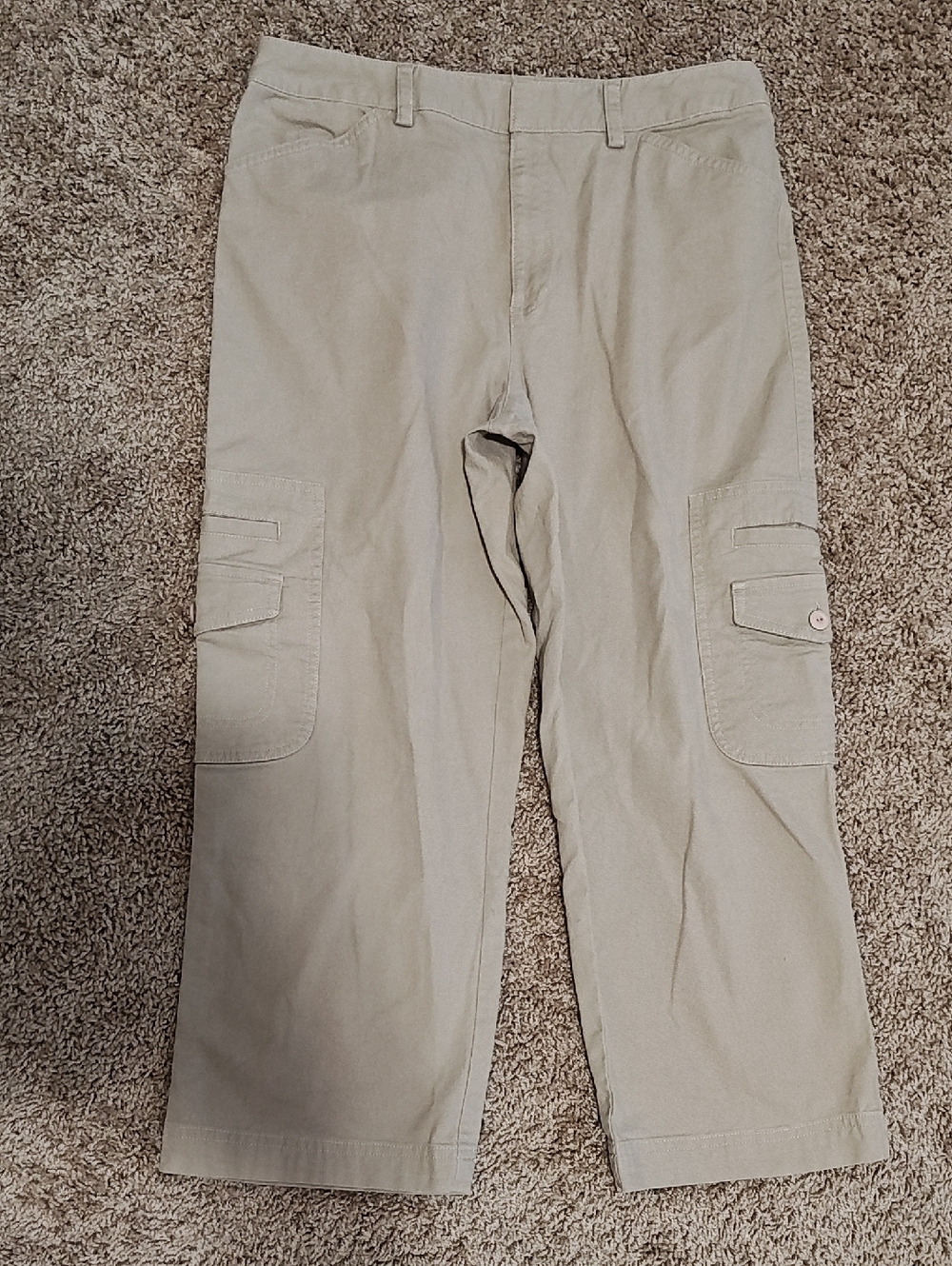 Rafaella Women Cargo Capri Pants - Light Khaki Size 8